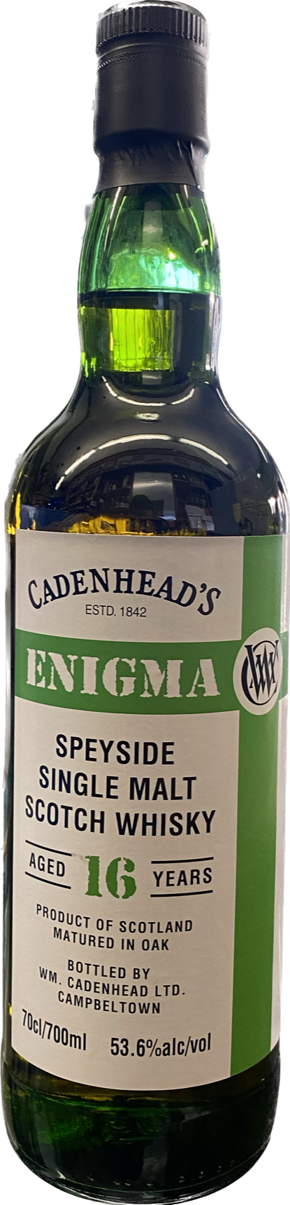 WM Cadenhead's Enigma 16 Year Old Speyside Single Malt Scotch Whisky 700 ML