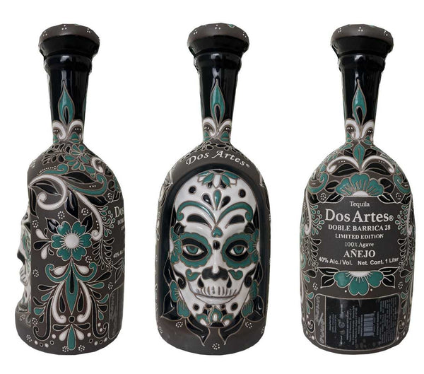 Dos Artes Tequila Calavera Anejo Doble Barrica 28 Skull 2025