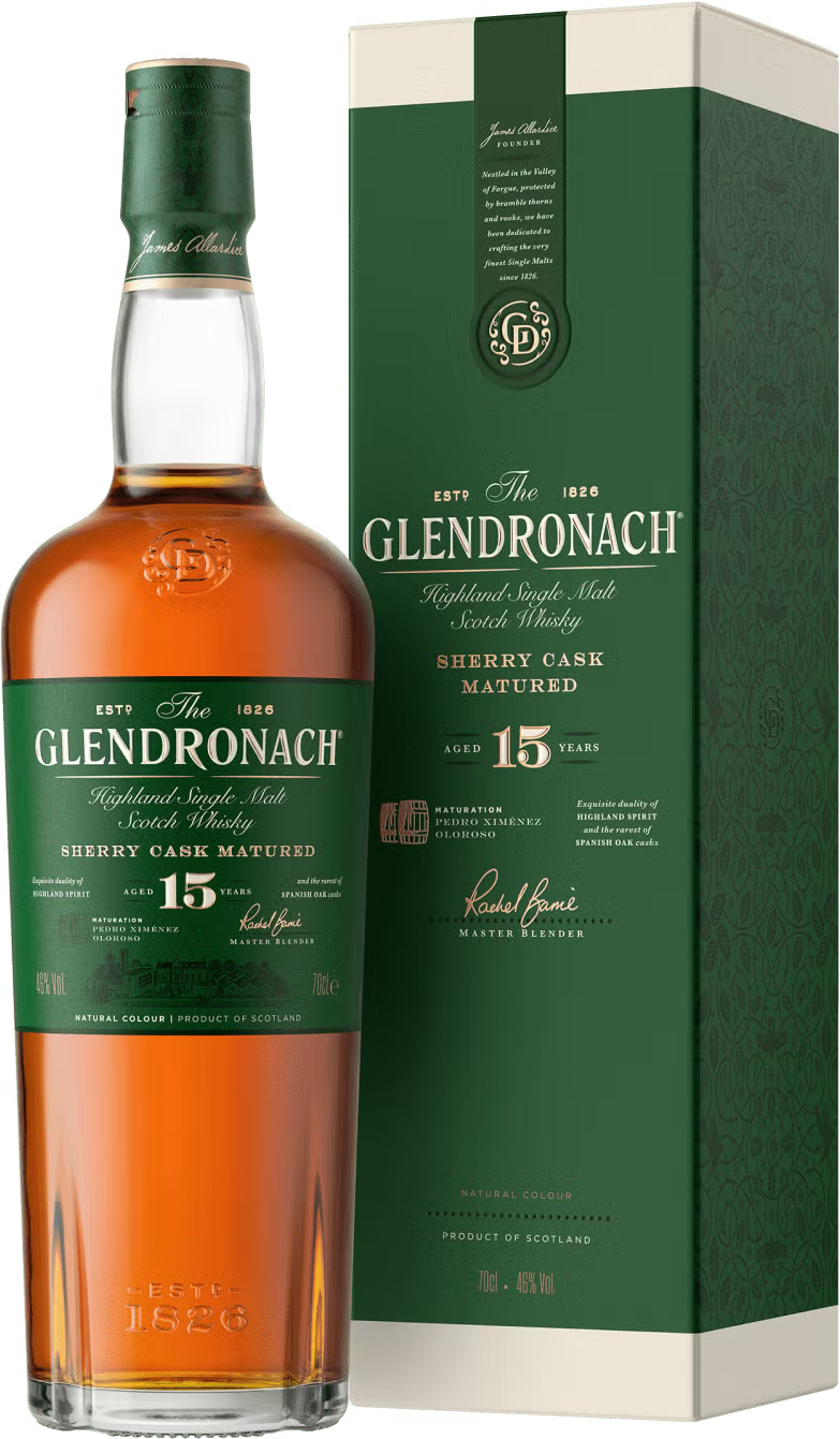 The Glendronach Highland Single Malt 'Sherry Cask Matured' 15 Years 750 ML