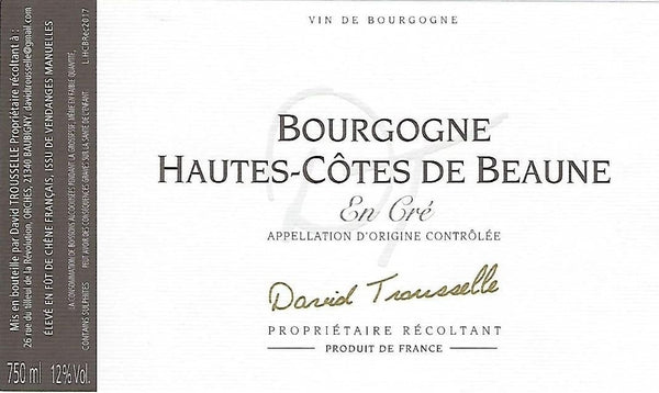 David Trousselle Hautes-Cotes De Beaune En Cre Rouge 2022 750ml