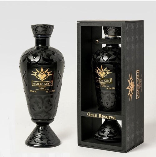 Amor Mio Gran Reserva Anejo Ceramic Bottle Hand Painted Limited Edition Release 750 ML
