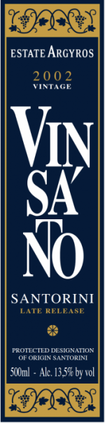 Vin Santo Santorini Estate Release 2002 500 ML