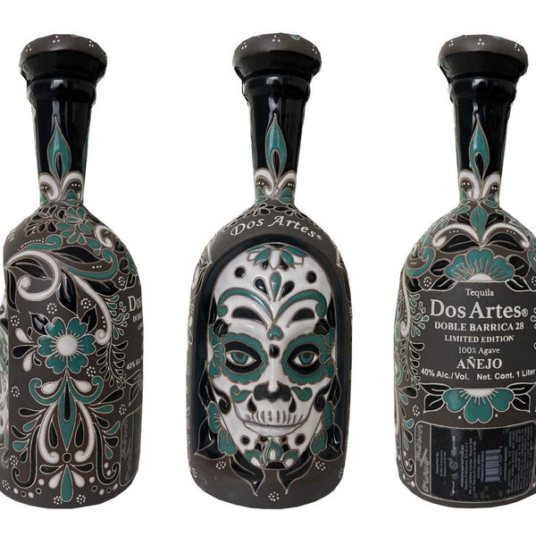 Dos Artes Tequila Calavera Anejo Doble Barrica 28 Skull 2025