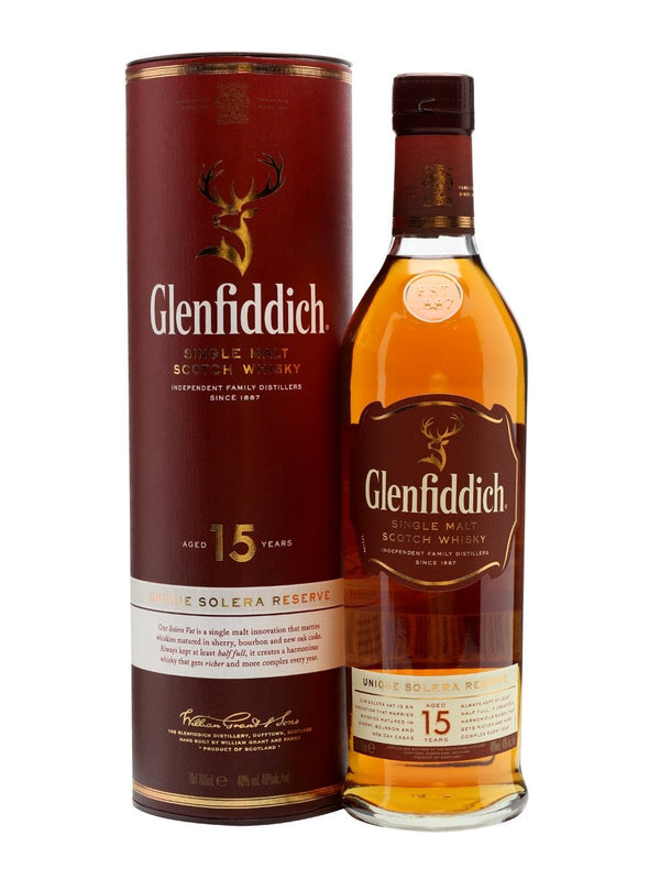 Glenfiddich 15yr Solera Reserve Single Malt Scotch Whiskey 750 ML