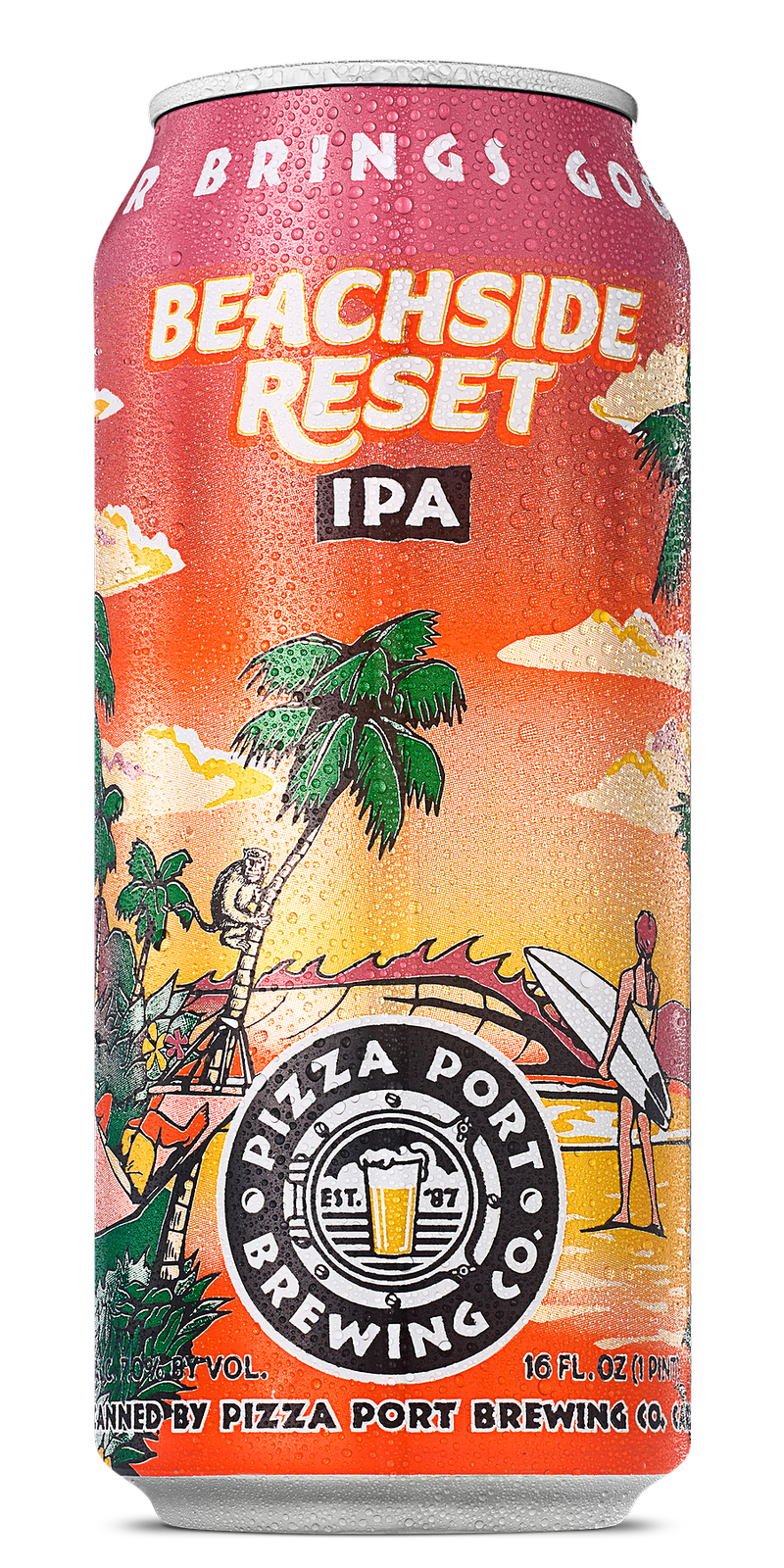 Pizza Port Beachside Reset IPA  Single 16oz can