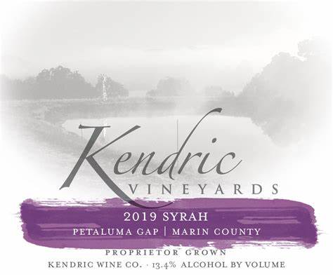 Kendric Vineyards Syrah Petaluma Gap Marin County 2019 750ml