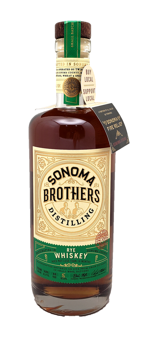 Sonoma Brothers Straight Rye Whiskey 750ml