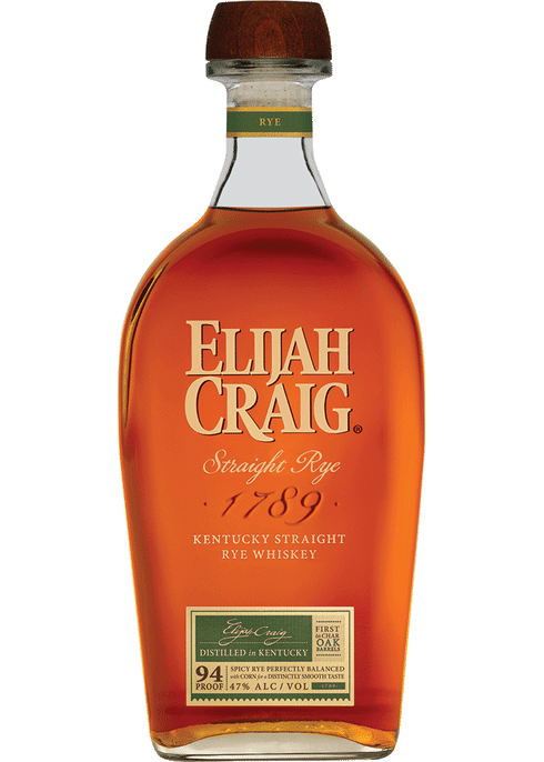 Elijah Craig Straight Rye 1789 Whiskey 750 ML